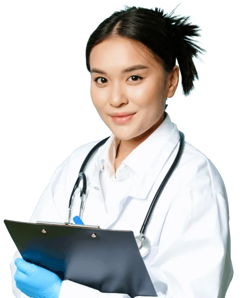 healthcare-clinic-concept-smiling-korean-doctor-woman-physician-medical-uniform-holding-clipb-2-scaled